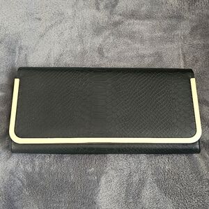 Black Clutch with Gold Accent